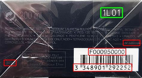 check perfume batch code dior.